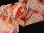 Seidenschal, Damen, kariert, Blumen